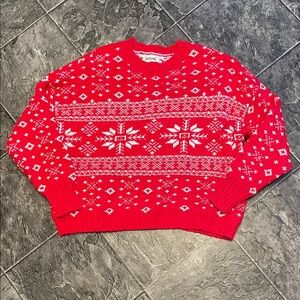 VINTAGE AMERICAN EAGLE Chunky Knit Nordic Pattern Sweater Ski Cottage Warm Y2K